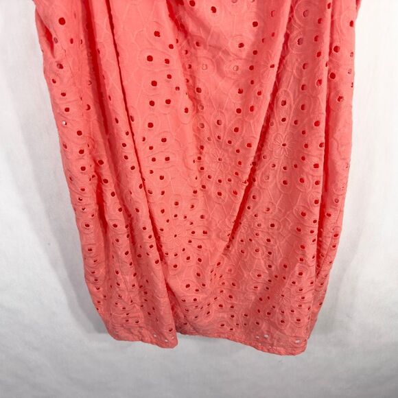 Lane Bryant Plus Size 26 28 Dress Short Sleeve Convertible Peach Eyelet 1567 - Picture 7 of 13